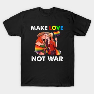 Make Love Not War Lesbian For LGBT Vintage T-Shirt